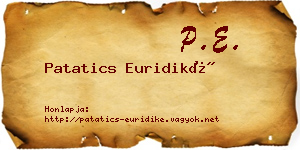 Patatics Euridiké névjegykártya